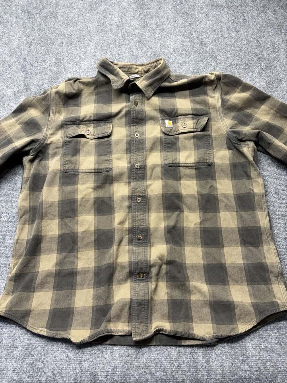 Carhartt Hubbard Plaid Flannel Shirt Mens XL Original Fit Button Pockets 103822